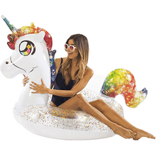 Load image into Gallery viewer, *BRAND NEW* JUMBO GLITTER UNICORN POOL TUBE. 48 INCH
